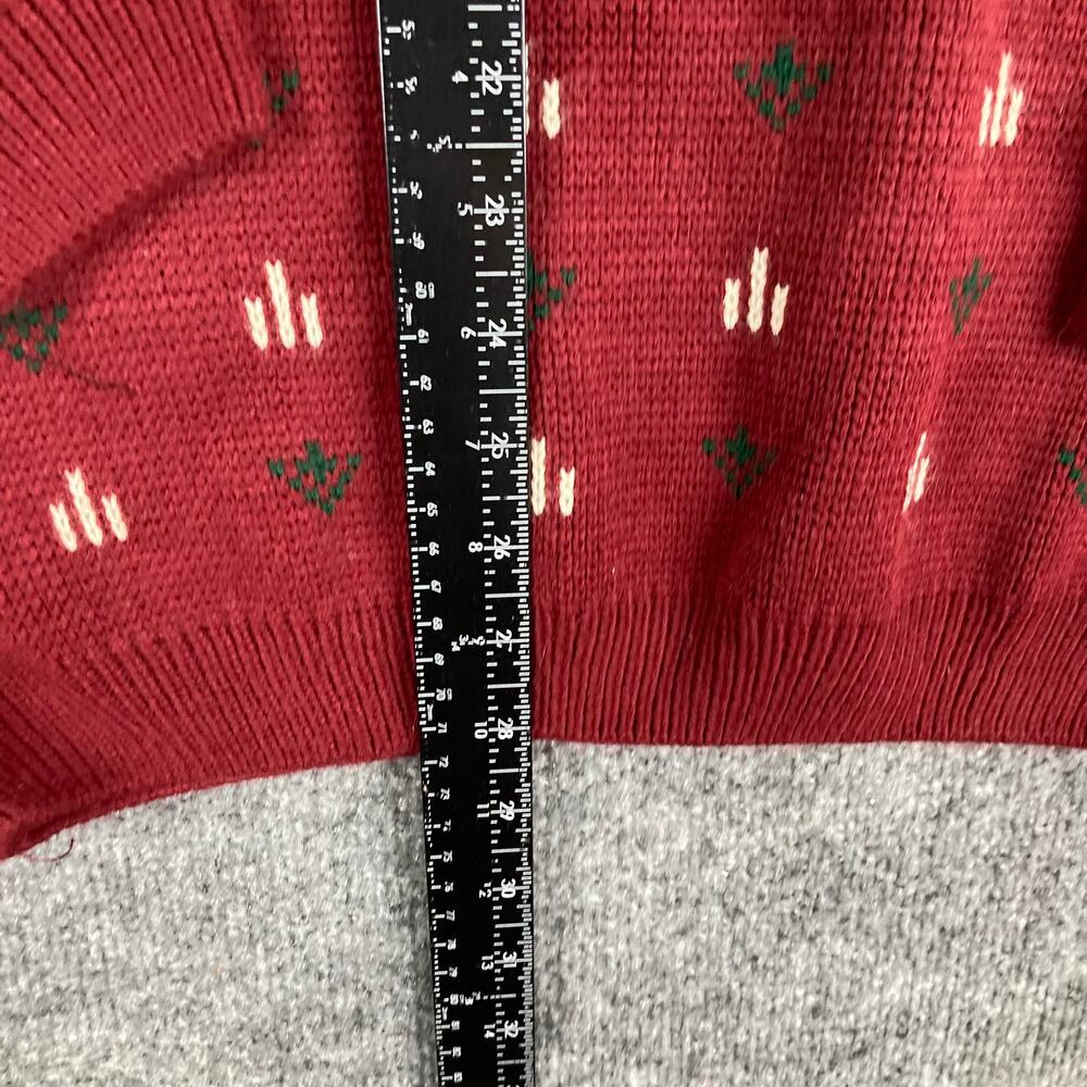 Topman Sweater Mens XL Red Green Reindeer - Picture 3 of 8